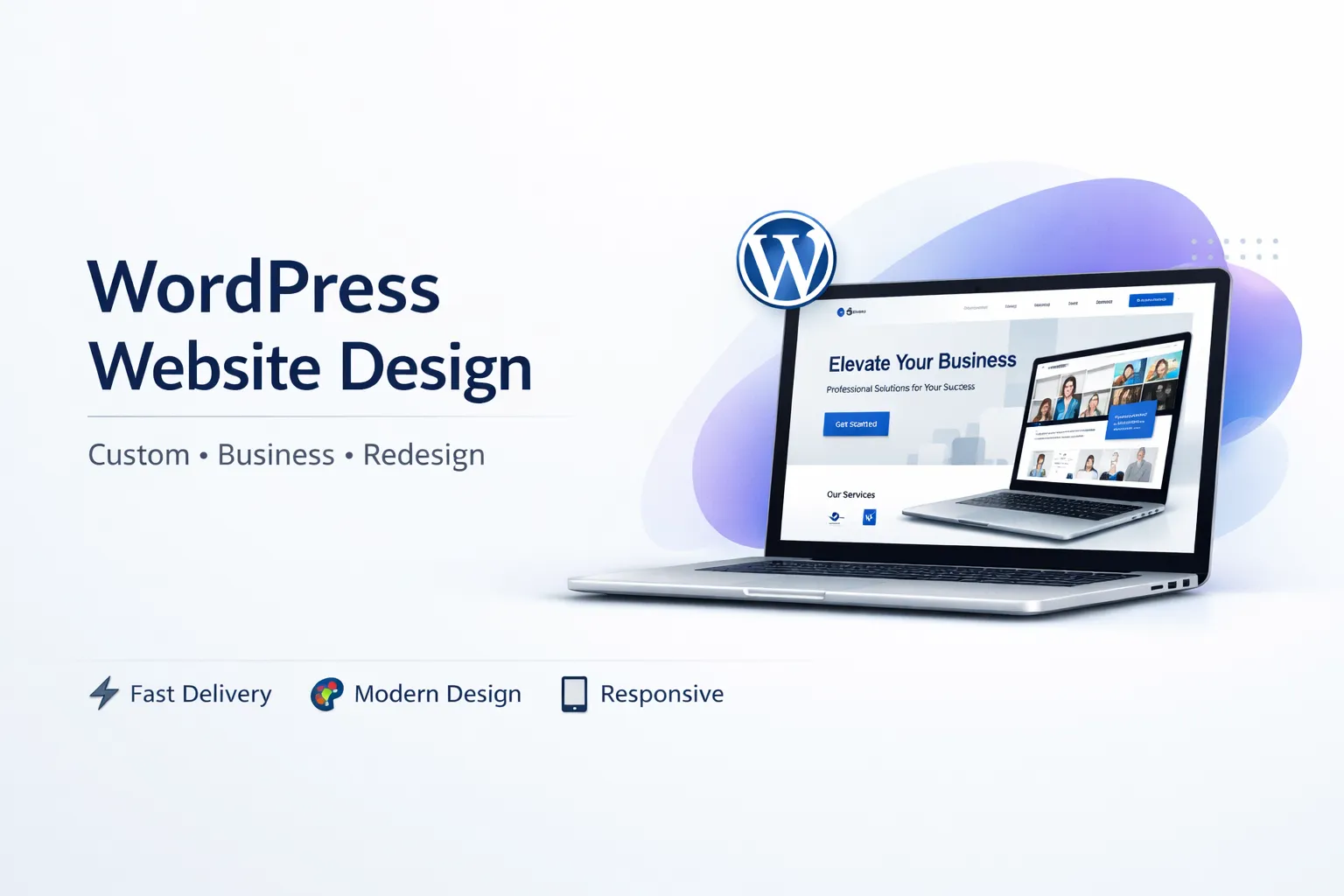 I will design redesign wordpress website, custom website, business website