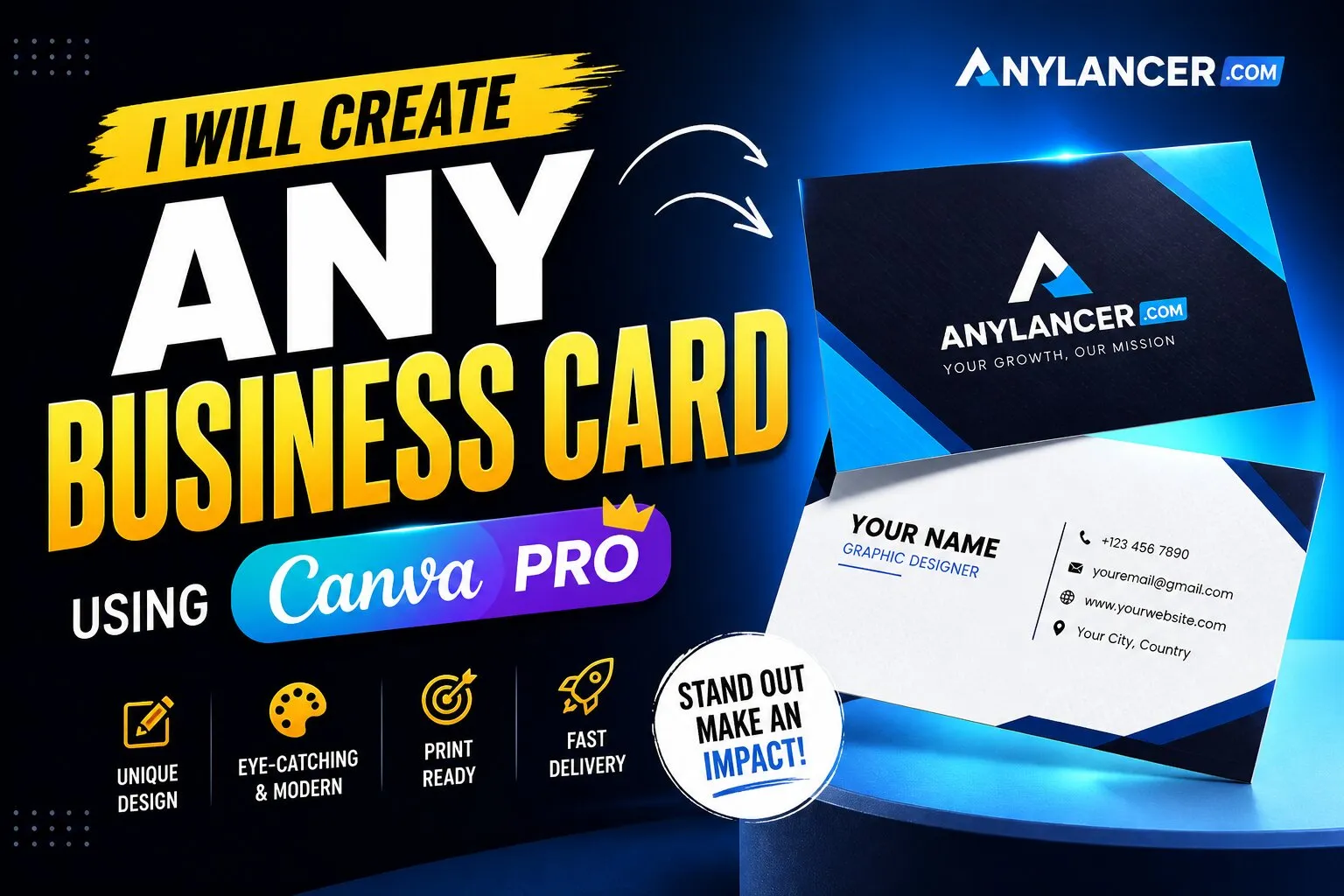 I will design a professional and eye-catching business card for your brand
