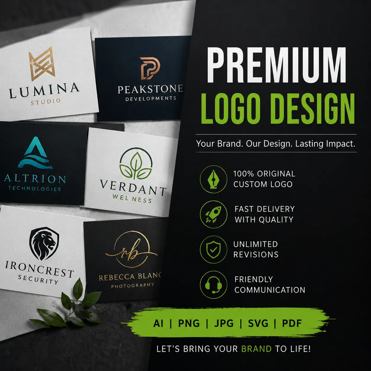 I will design a modern minimalist professional logo